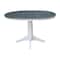 International Concepts 36 in. Round Extension Dining Table with 4 Madrid LadderBack Chairs - 5 Piece Dining Set K05-36RXT-27B-C2-4 - alternate 3